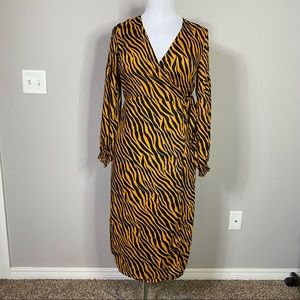 Pieces Animal Print Wrap Maxi Dress